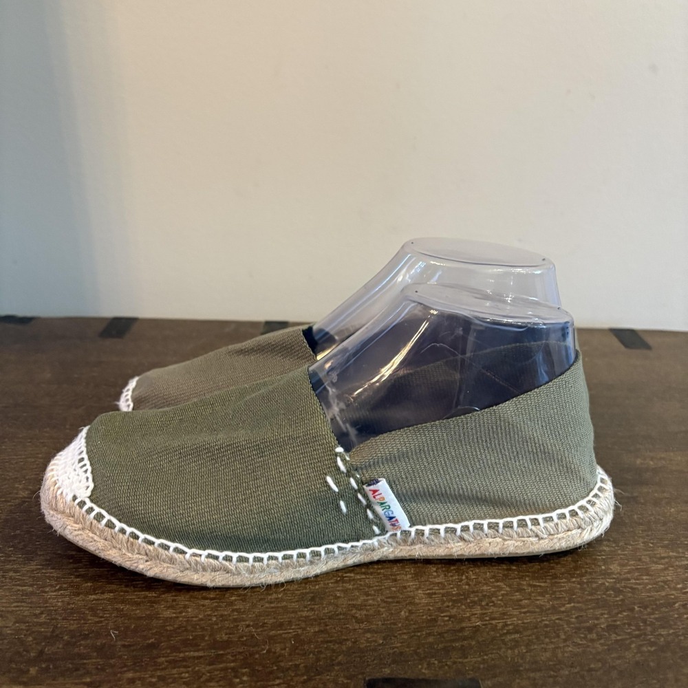 Alpargatus Shoes Womens Size 7.5 Green Canvas Espadrille Slip On Flats Summer‎